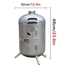 AoForce Charcoal Grill Pellet Smokers S-Shaped Door Design 360° All-Around Grilling Diameter 32CM Equipped with Thermometer and Grill Rack Stainless Steel Material Smoker(Gold)