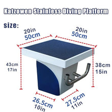LYJIANGXIN 20in x 20in Swimming Starting Block, 304 Stainless Steel Non-Slip Diving Boards, Stainless Pool Jumping Platform with 15° Inclined, One Step Diving Starting Block for Swimming Competition