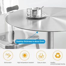 Round Bar Table,Silver High Top Table,Stainless Steels Pub Table with Non-Slip Stable Base, Modern Style Cocktail Tables for Parties, Living Room, Kitchen, Dining Room, Bistro Table / Tall Table ( Siz
