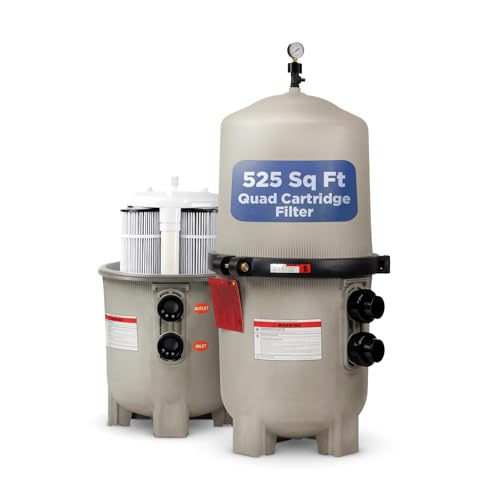 Rx Clear 525 Sq Ft Quad Cartridge Pool Filter for Swimming Pools