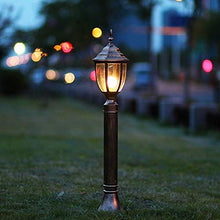 vsGotber 2-Pack 1M Hight Outdoor Lawn Pillar Light Garden Column Lamp European Style Waterproof Road Light Vintage Exterior Villa Floor Lamps,Black