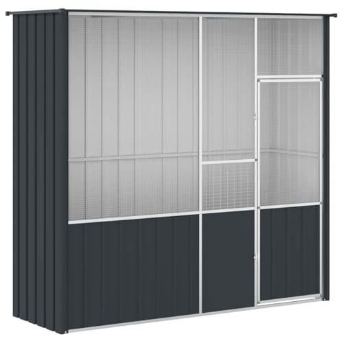 vidaXL Bird Cage Anthracite 84.6"x30.7"x78.7" Galvanized Steel