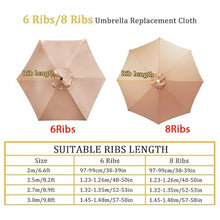 GAZOGJ 9Ft Outdoor Market Umbrella Replacement Canopy Cover - Uv Protective Parasol Fabric - Green 300Cm Canopy for Patio Garden Beach - Durable 6-Rib Design,Green-270cm/8.9ft