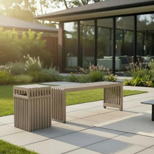 Homyee Sturdy Aluminum 2 Seater Garden Bench w/Slatted Seat Design for Backyard, 48" All Weather Outdoor Patio Bench w/Powder Coated Aluminum Frame for Porch, Deck, Lawn