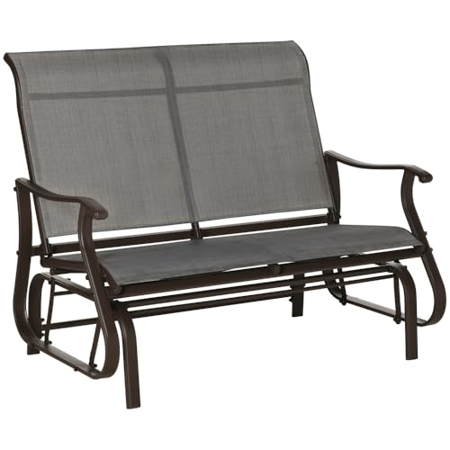 lafengyan Outdoor Glider Bench for Patio and Backyard – Smooth Rocking Motion, Breathable Mesh Seat, Powder-Coated Steel Frame, Weather-Resistant Design