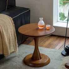 ENGENDER Couch Side Table Retro Solid Wood Sofa Side Table and Teak Storage Narrow End