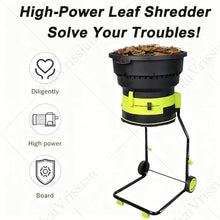 ShaiVrissian Electric Leaf Mulcher Shredder,8000 RPM Leaf Crusher with Wheels,Storage Bag,Overheat and Overload Protection,for Garden Debris,Yard Cleanup,Composting noPowercord