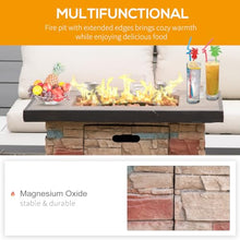 Outsunny 32 Inch Outdoor Propane Gas Fire Pit Table 50,000 BTU Brown