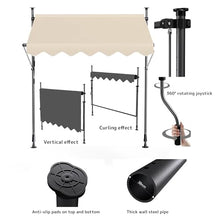 CHENWMZ Adjustable Freestanding Sunshade with Hand Crank for Balcony Patio Pavilion & GardenOutdoor UV Protection Umbrella Awning