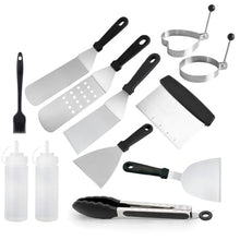OEKFVCHVZ Stainless Steel Barbecue Tools 12 Piece Set Cooking Shovel Iron Plate
