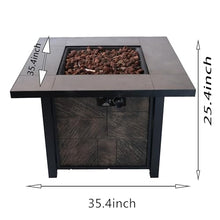 50000 BTU CSA Certified Square Gas Fire Pit Table for Outdoor Patio – 32" Propane Fireplace with Lava Rocks & Stainless Steel Burner