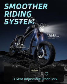 BIGNIU BG-X Electric Bike for Adults, 1500W Brushless Motor, 48V/31.5Ah, Front/Rear Turn Signal, Dual Suspension Ebikes (Dark Black)