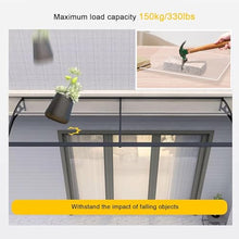 Outdoor Polycarbonate Cover,Window Door Awning Canopy, Patio Awning Canopy Window Door Cover for UV Rain Snow Sunlight Protection, Transparent & Black Bracket,100×350cm/39×137.8in