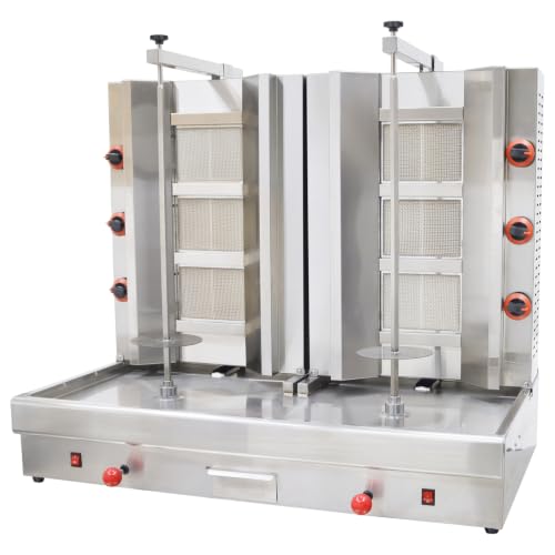 WYDDDARY Commercial Gas Shawarma Grill Machine 2800Pa 2-Station Auto-rotate