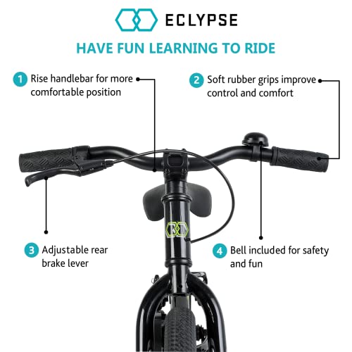 Eclypse Titan Kids Bike 16 Inch with Training Wheels Black