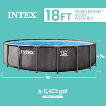 INTEX Prism Frame 18ft x 48in Round Above Ground Swimming Pool Set w/Pump