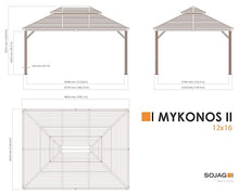 Sojag Outdoor 12' x 16' Mykonos Double Roof Hardtop Gazebo Dark Grey