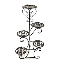 OJKJGYTF 5 Tiers Wrought Iron Plant Stand Flower Shelf Rack Balcony Simple Indoor