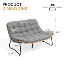 Crestlive Outdoor Loveseat, Patio Conversation Set (2PCS Dark Gray)