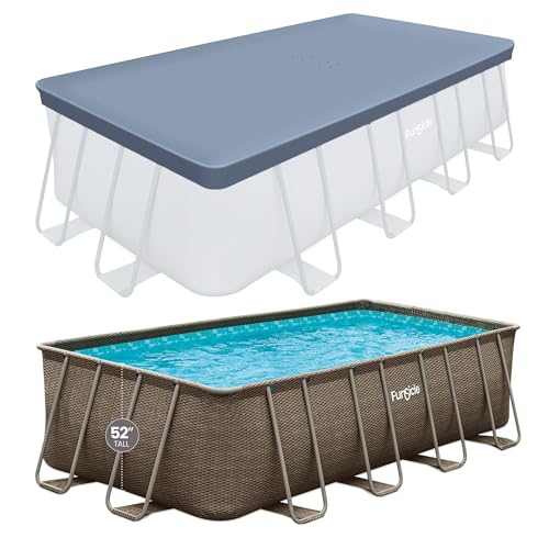 Funsicle Durable Rectangular Pool Cover for Oasis and Activity Pools Gray