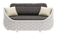 Zuo Coral Reef Loveseat Gray, Gray Sofa, Modern Style, Patio Furniture, Outdoor Fabric, Seats up to 2, Aluminum, Outdoor Living, 63.4" W x 33.1" D x 33.9" H, Non-Stackable