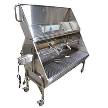 59" Stainless Steel Propane Gas & Charcoal Spit Rotisserie Roaster with Extra Large Hood - Full Cover Included - 200lb Capacity