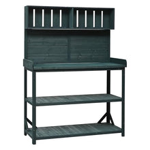 FunMay 65" Large Wooden Farmhouse Rustic Outdoor Potting Bench Table