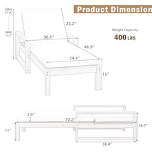 Merax Chaise Lounge Chairs Set of 2 for Outside, Adjustable 5 Position Outdoor Acacia Wood Patio Pool Lounge Chair with Arm, Cushion & Adjustable Backrest for Poolside Backyard Deck Porch, Natural