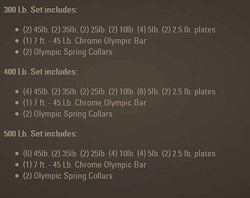 Body-Solid Cast Iron Weight Plate Set with Olympic Bar - Chrome, Gray