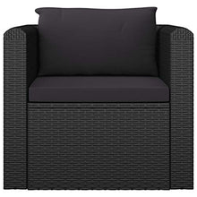 Kaorsrow 10-Piece Black Modular Outdoor Sectional Patio Furniture Set, PE Rattan & Powder-Coated Steel, 2 Glass-Top Coffee Tables, Modern Lounge Seating for Garden, Balcony, Backyard and Terrace