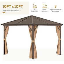 Outsunny 10' x 10' Hardtop Gazebo with Curtains and Netting Brown