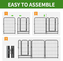Dogelsy Decorative Garden Metal Fence 72ft (L)×40in (H) with 28 Panels 4 Gate Outdoor, No Dig Rustproof Wire, Animal Barrier Fencing for Outdoor Yard Patio Flower Bed,（Black-Silver）
