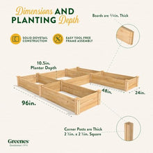 Greenes Fence Premium Cedar Raised Garden Bed, 8' x 8' x 10.5" (3/4" Thick) U-Shaped Bed - Made in USA with North American Cedar