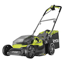 RYOBI 18 V ONE+ Hybrid Lawnmower RY18LMH37A-225 (Battery or Mains Operation, Cutting Width 37 cm, Includes 2 Batteries 2.5 Ah, Grass Collection Bag, 45 L, Mulchable, Cutting Height Adjustment)