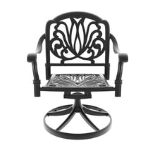 Hassyee All-Weather Bistro Set with Round Table for Balcony, Patio Furniture Set with Two Swivel Chairs and Water Resistant Cushions for Dining Room, Lawn, Poolside, Garden (Black 6)