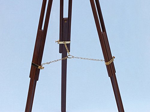 Hampton Nautical Brass-Leather Galileo Telescope 65" Gold