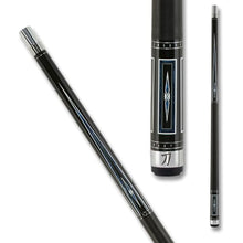 KATANA KAT16 Pool Cue Black with Blue & Grey Inlays 18oz
