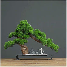 Bonsai Tree Chinese Simulation Bonsai Plant Welcome Pine Decoration Porch Living Room Hotel Office Decoration for Garden Decoration and Desktop Display (Green)