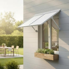 Adjustable Patio Awning with Continuous Hinge for Home Exteriors, Shade-Providing Louver Shutter with Integrated Flashing for Doors, Powder-Coated Frame Shade with Mounting Hardware for Entryways