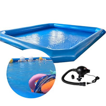 INTBUYING 23x23x1.8ft Large Inflatable Swimming Pool with 110V 800W Blower