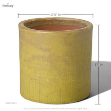 Emissary - Large Cylinder Planter, Yellow 16x16X16 H