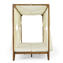 Christopher Knight Home Outdoor Chaise Lounge Teak and Cream