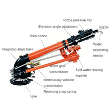YXINHONGYUE Upgrade Turbine Sprinkler Gun Multi-Functional Heavy-Duty Farm Watering Equipment 360° Auto Rotation Agricultural Sprinkler Metal Impact Type Sprinkler Head
