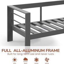 Seeheool 50" All-Weather Aluminum Patio Loveseat with Thick Dark Gray Cushions & Gray Frame