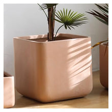 WOAITIANTIAN Flower Pots Plant Pots Square Large Faux Concrete High Model Green Plants and Flowers Pot(Brown,Large)
