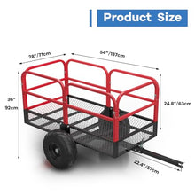 Utility Trailer, Heavy Duty ATV Trailer, 1700lbs 17 Cubic Feet Lawn Mower Trailer, Yard Garden Trailer with Removable Sides, ATV Dump Trailers Pull Behind for Lawn Mower Tractor