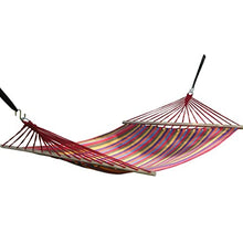Portable Hammock,Canvas Hammock,Outdoor Hammock Color Striped Cotton Canvas Hammock Single Outdoor Leisure Swing Hammock