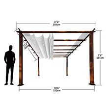 Paragon Outdoor 11'x11' Aluminum Pergola with Retractable Canopy Off-White