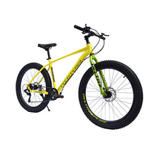 Generic 26 Inch Mountain Bike Men's Fat Tire Bicycle 26-Inch Wheels 3-Inch Wide Tire 7-Speed Steel Frame Double Disc Brake Yellow