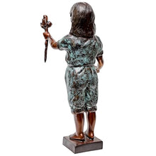 Design Toscano Olivia's Roses Flower Girl Cast Bronze Garden Statue Two Tone Bronze and Verdigris